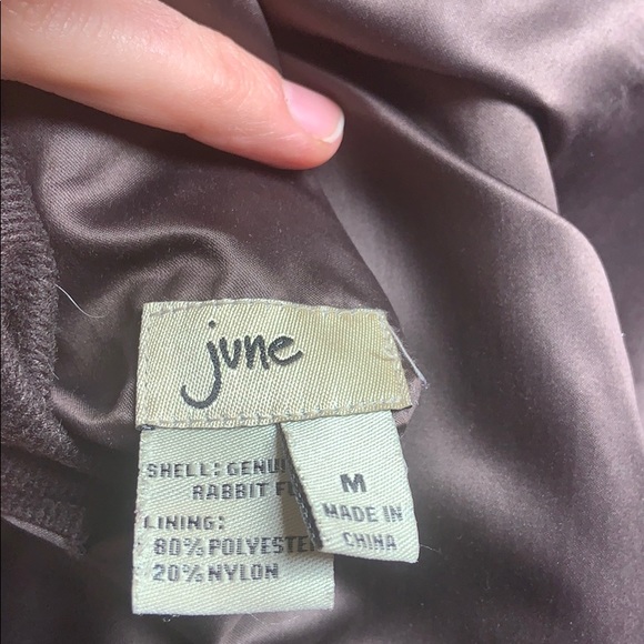 June Reversible Rabbit Fur Jacket - Chocolate - Picture 8 of 8